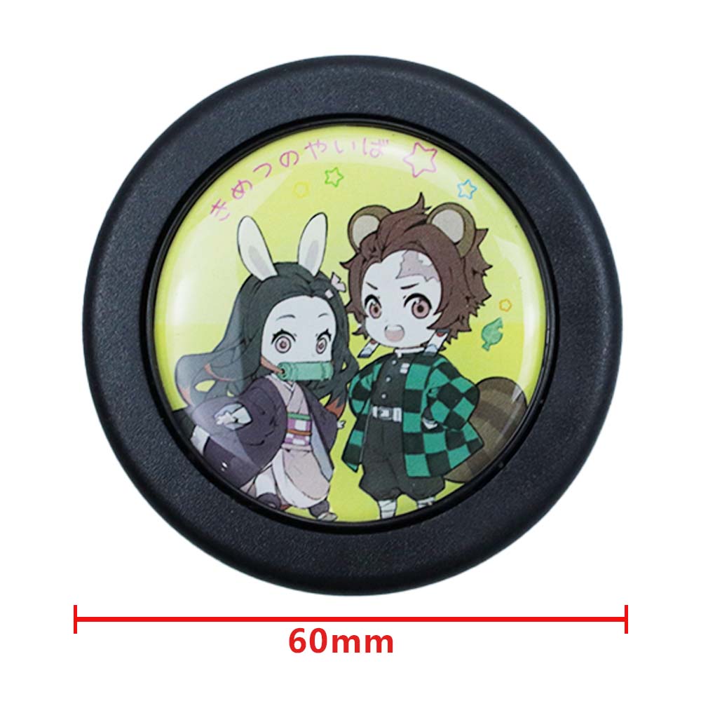 Brand New Universal Anime Hentai Car Horn Button Black Steering Wheel Center Cap