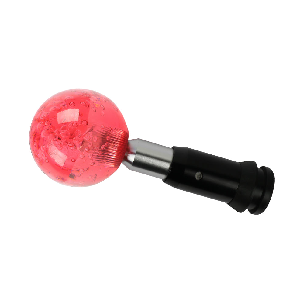 Brand New Universal Crystal Bubble Red Round Ball Automatic Transmission Shift Knob W/ Adapter