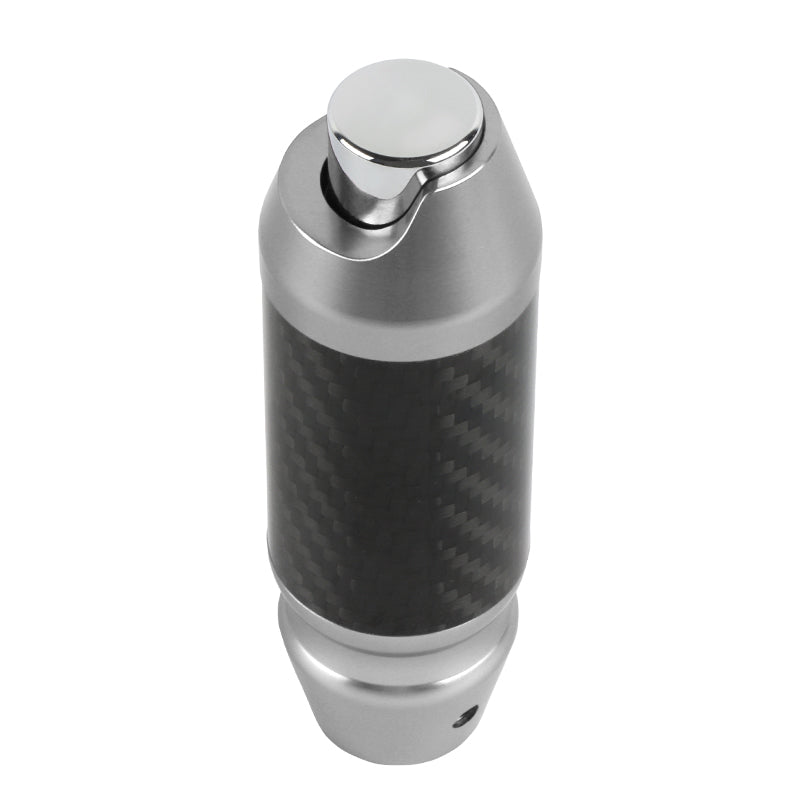 Brand New Universal Real Carbon Fiber Silver Aluminum Automatic Transmission Racing Gear Shift Knob