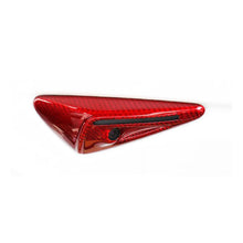 Load image into Gallery viewer, Brand New Tesla Model 3 / Model Y Real Carbon Fiber Red Side Fender Camera Vent Cover Full Trim