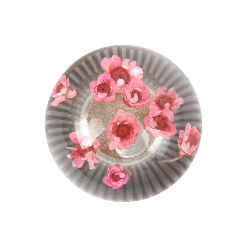 Brand New Universal Round Ball Crystal Clear Pink Flowers Manual Gear Shift Knob Shifter M8 M10 M12