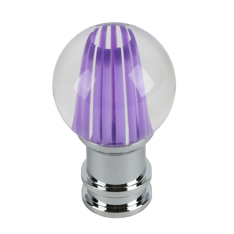 Brand New Universal Jdm Round Ball Crystal Clear Purple Stripes Manual Car Racing Gear Shift Knob Shifter M12 M10 M8