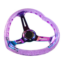 Load image into Gallery viewer, Brand New Universal 6-Hole 350MM Heart Purple Deep Dish Vip Crystal Bubble Neo Spoke Steering Wheel