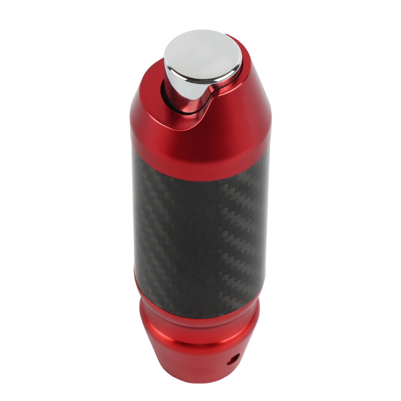 Brand New Universal Real Carbon Fiber Red Aluminum Automatic Transmission Racing Gear Shift Knob