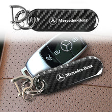 Load image into Gallery viewer, Brand New Universal 100% Real Carbon Fiber Keychain Key Ring For Mercedes-Benz