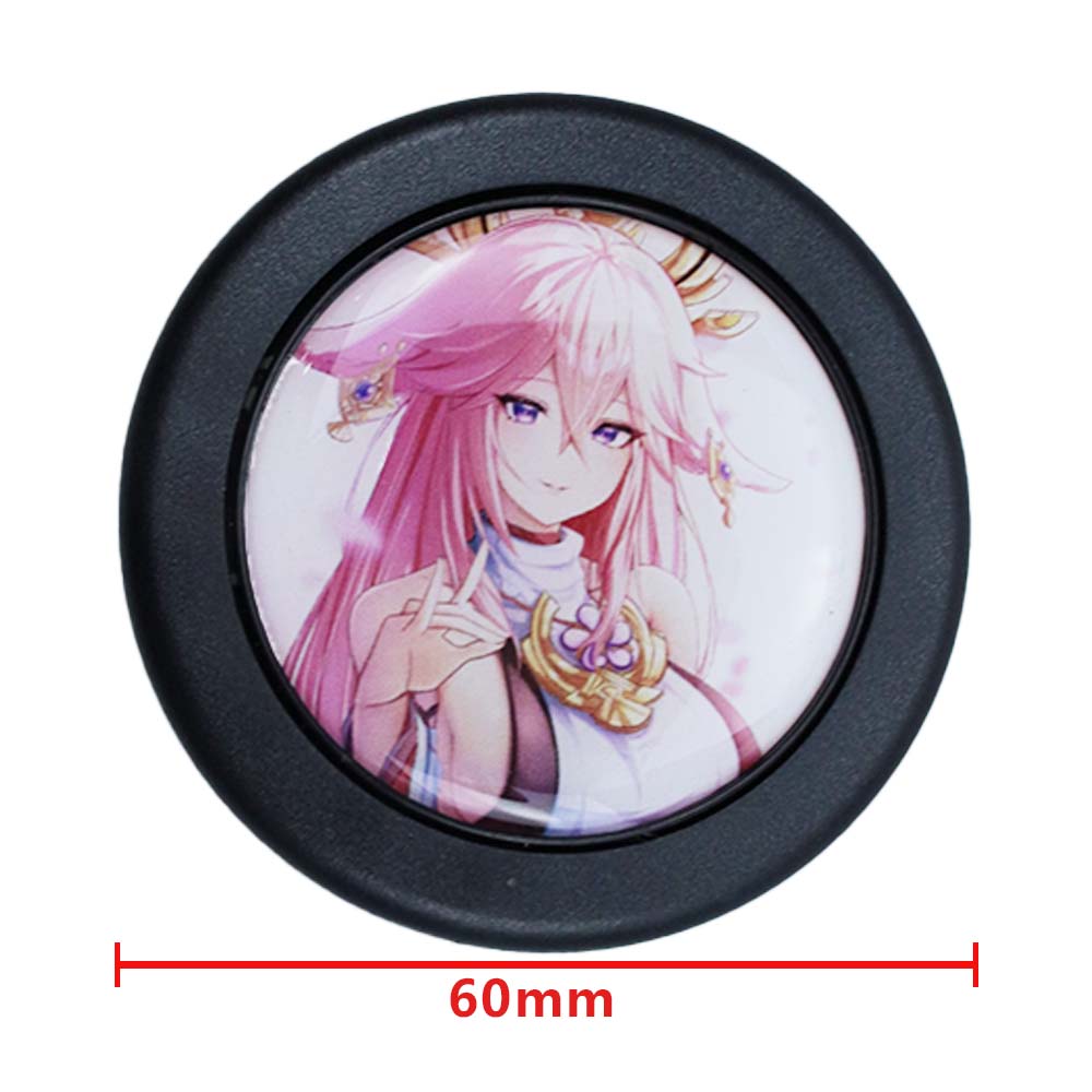 JDM Anime Car Modified Steering Wheel Horn Switch Button Center Cap Anime  Culture Car Interior Parts For Universal