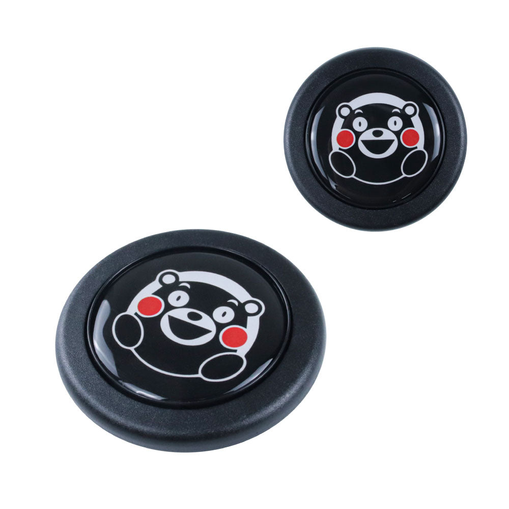 Brand New Universal JDM Anime Kumamon Car Horn Button Black Steering Wheel Center Cap