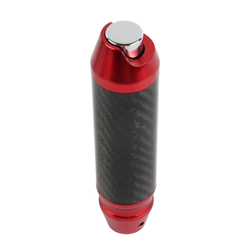 Brand New Universal Real Carbon Fiber Red Aluminum Automatic Transmission Racing Gear Shift Knob