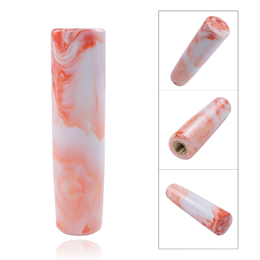 Brand New 12CM Universal Pearl Long White/Orange Stick Manual Car Gear Shift Knob Shifter M8 M10 M12