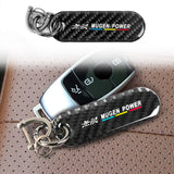 Brand New Universal 100% Real Carbon Fiber Keychain Key Ring Mugen Power