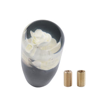 Load image into Gallery viewer, Brand New 1PCS Universal 10CM JDM Clear White Real Flowers Manual Car Black Base Racing Stick Shift Knob M8 M10 M12