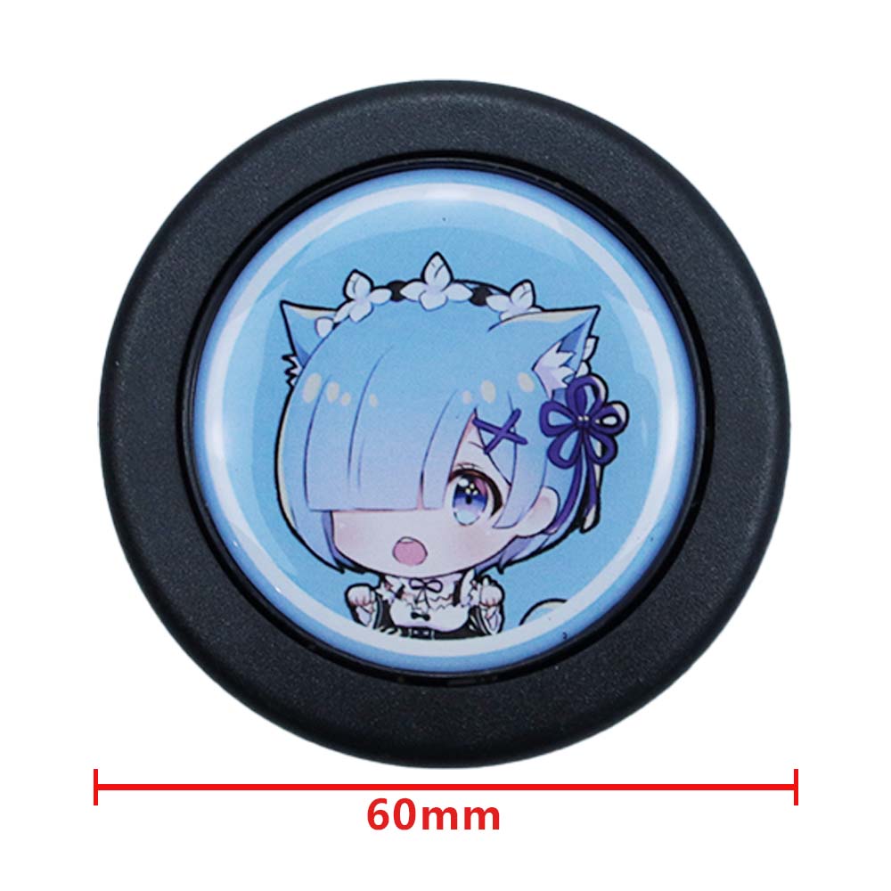 Brand New Universal Anime Hentai Car Horn Button Black Steering Wheel Center Cap