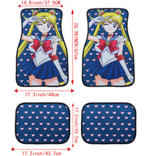 Load image into Gallery viewer, Brand New 4PCS UNIVERSAL ANIME SAILOR MOON Racing Fabric Car Floor Mats Interior Carpets