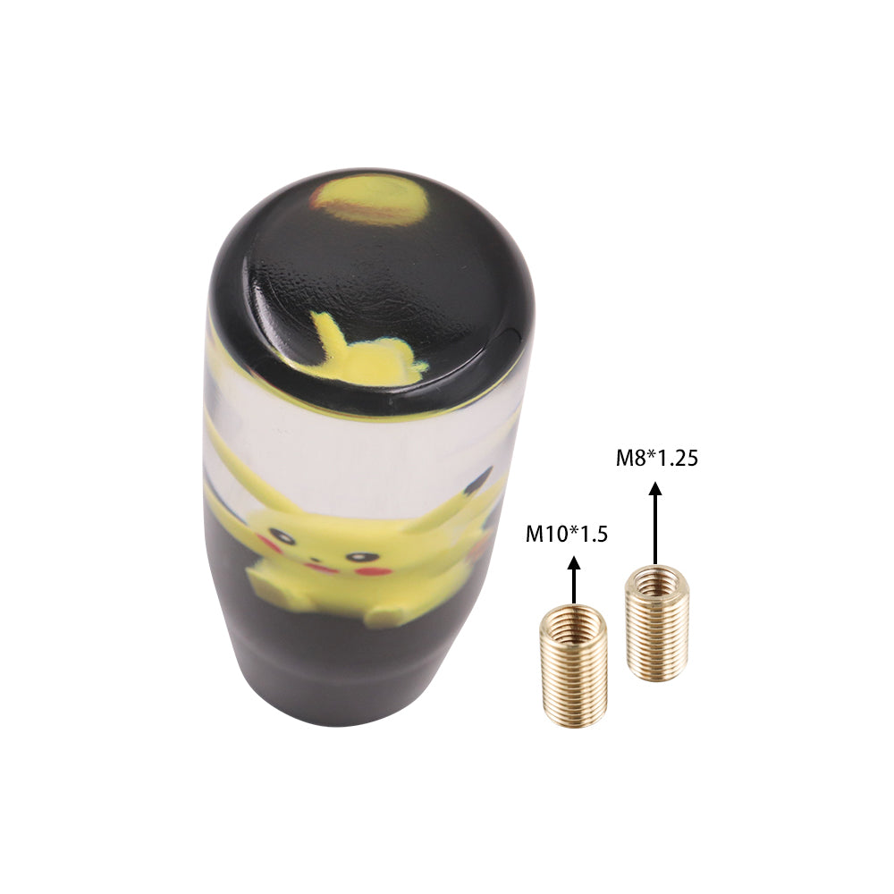 Brand New 1PCS Universal 9CM JDM Clear Anime Pikachu Manual Car Black Base Racing Stick Shift Knob M8 M10 M12