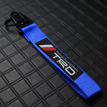 BRAND New JDM TRD Blue Racing Keychain Metal key Ring Hook Strap Lanyard Universal