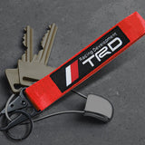 BRAND New JDM TRD Red Racing Keychain Metal key Ring Hook Strap Lanyard Universal