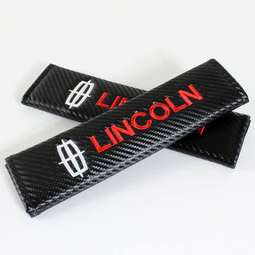 Brand New Universal 2PCS Lincoln Carbon Fiber Car Seat Belt Covers Shoulder Pad