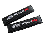 Brand New Universal 2PCS MUGEN SI Carbon Fiber Car Seat Belt Covers Shoulder Pad