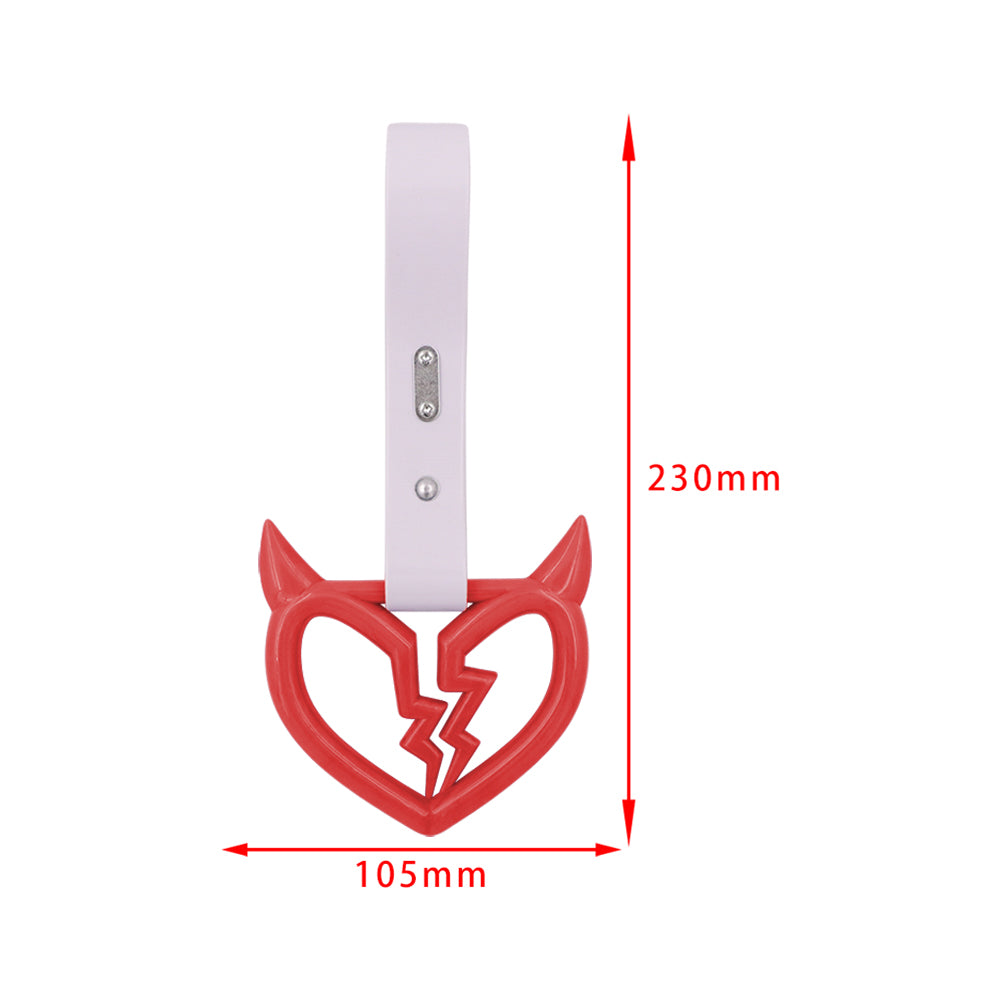 Brand New Devil Demon Broken Heart Red JDM TSURIKAWA Ring Subway Train Bus Handle Strap Charm Drift