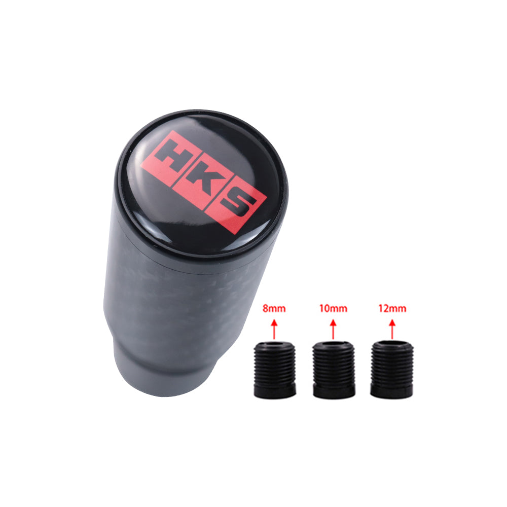 Brand New Universal HKS Black Real Carbon Fiber Racing Gear Stick Shift Knob For MT Manual M12 M10 M8