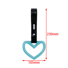 Load image into Gallery viewer, Brand New Heart Teal Handle White Glow in the Dark JDM TSURIKAWA Ring Subway Train Bus Handle Strap Charm Drift