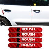 Brand New 4PCS ROUSH Real Carbon Fiber Red Car Trunk Side Fenders Door Badge Scratch Guard Sticker