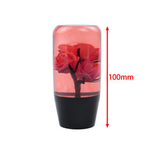 Load image into Gallery viewer, Brand New 1PCS Universal 10CM JDM Clear Red Real Flowers Manual Car Black Base Racing Stick Shift Knob M8 M10 M12