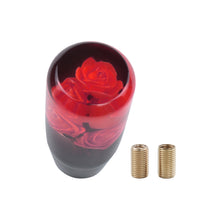 Load image into Gallery viewer, Brand New 1PCS Universal 10CM JDM Clear Red Real Flowers Manual Car Black Base Racing Stick Shift Knob M8 M10 M12