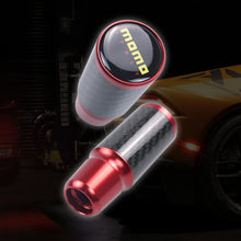 Load image into Gallery viewer, Brand New Universal Momo Red Real Carbon Fiber Racing Gear Stick Shift Knob For MT Manual M12 M10 M8