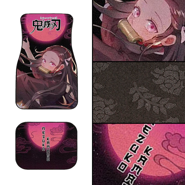 Brand New 4PCS UNIVERSAL ANIME Racing Fabric Car Floor Mats Interior Carpets