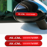 Brand New 2PCS 5.0L COYOTE V8 Real Carbon Fiber Red Car Trunk Side Fenders Door Badge Scratch Guard Sticker