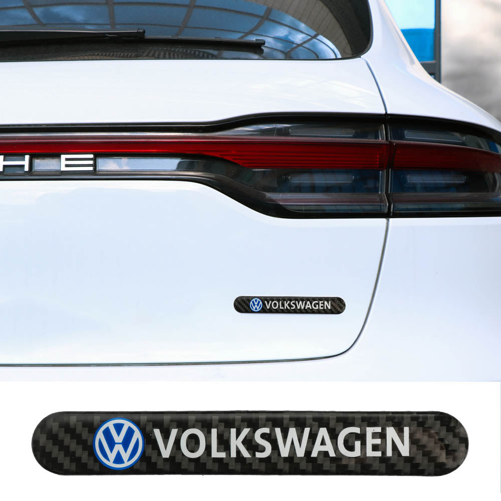 Brand New 1PCS Volkswagen Real Carbon Fiber Black Car Trunk Side Fenders Door Badge Scratch Guard Sticker