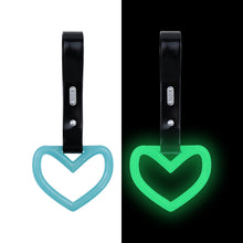 Load image into Gallery viewer, Brand New Heart Teal Handle White Glow in the Dark JDM TSURIKAWA Ring Subway Train Bus Handle Strap Charm Drift