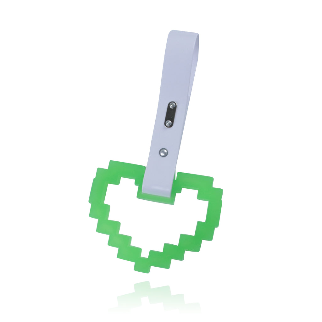 Brand New Minecraft Heart Green (Glows in the Dark) JDM TSURIKAWA Ring Subway Train Bus White Handle Strap Charm Drift