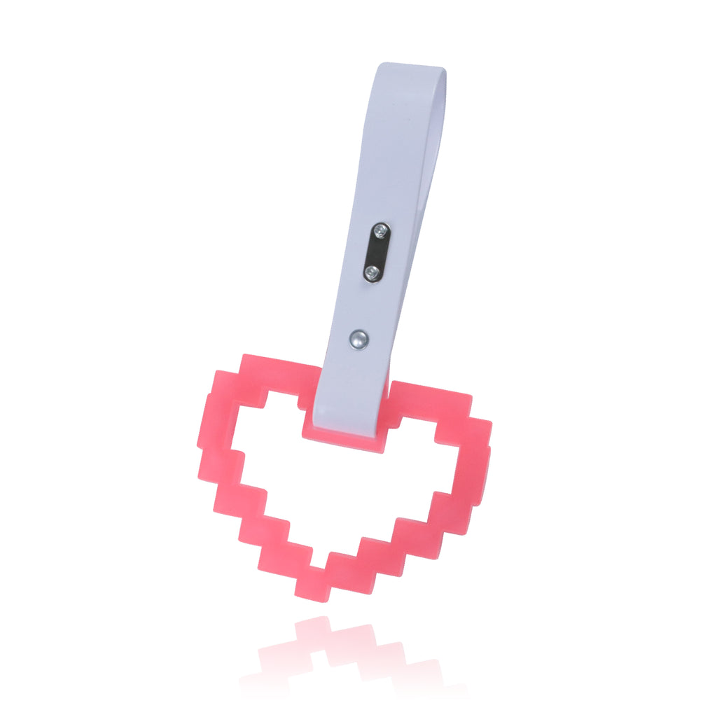 Brand New Minecraft Heart Pink (Glows in the Dark) JDM TSURIKAWA Ring Subway Train Bus White Handle Strap Charm Drift