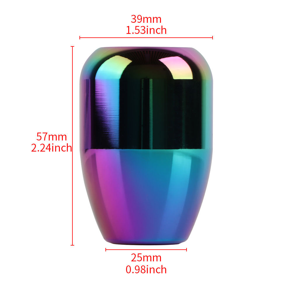 Brand New JDM Ralliart Universal Real Carbon Fiber Sticker Aluminum Manual Gear Stick Neo Chrome Shift Knob Shifter M8 M10 M12