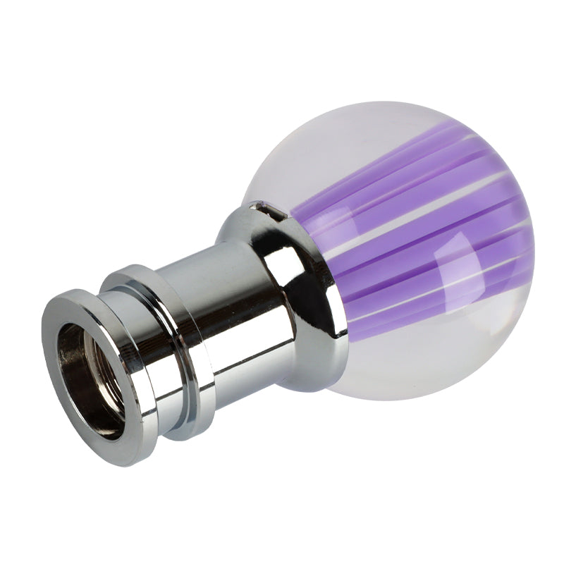 Brand New Universal Jdm Round Ball Crystal Clear Purple Stripes Manual Car Racing Gear Shift Knob Shifter M12 M10 M8