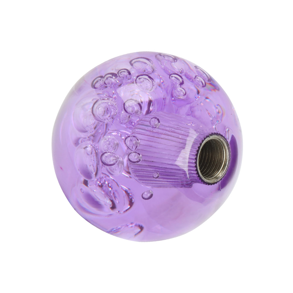 BRAND NEW UNIVERSAL V2 CRYSTAL BUBBLE PURPLE ROUND BALL SHIFT KNOB MANUAL CAR RACING GEAR UNIVERSAL