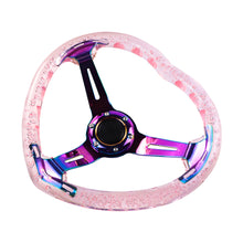 Load image into Gallery viewer, Brand New Universal 6-Hole 350MM Heart Pink Deep Dish Vip Crystal Bubble Neo Spoke Steering Wheel