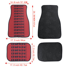 Load image into Gallery viewer, Brand New 4PCS UNIVERSAL BRIDE RED/BLACK Racing Fabric Car Floor Mats Interior Carpets