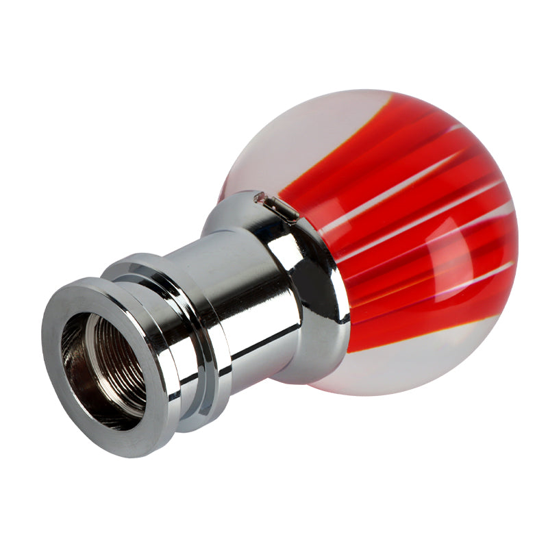 Brand New Universal Jdm Round Ball Crystal Clear Red Stripes Manual Car Racing Gear Shift Knob Shifter M12 M10 M8