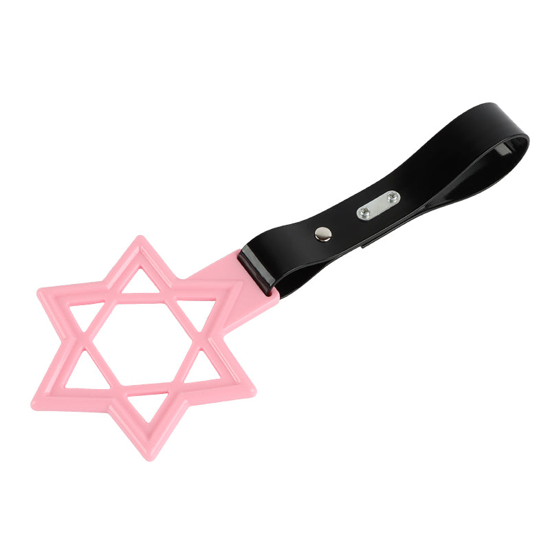 Brand New Hexagram Shaped Pink JDM TSURIKAWA Subway Bus Black Handle Strap Charm Drift