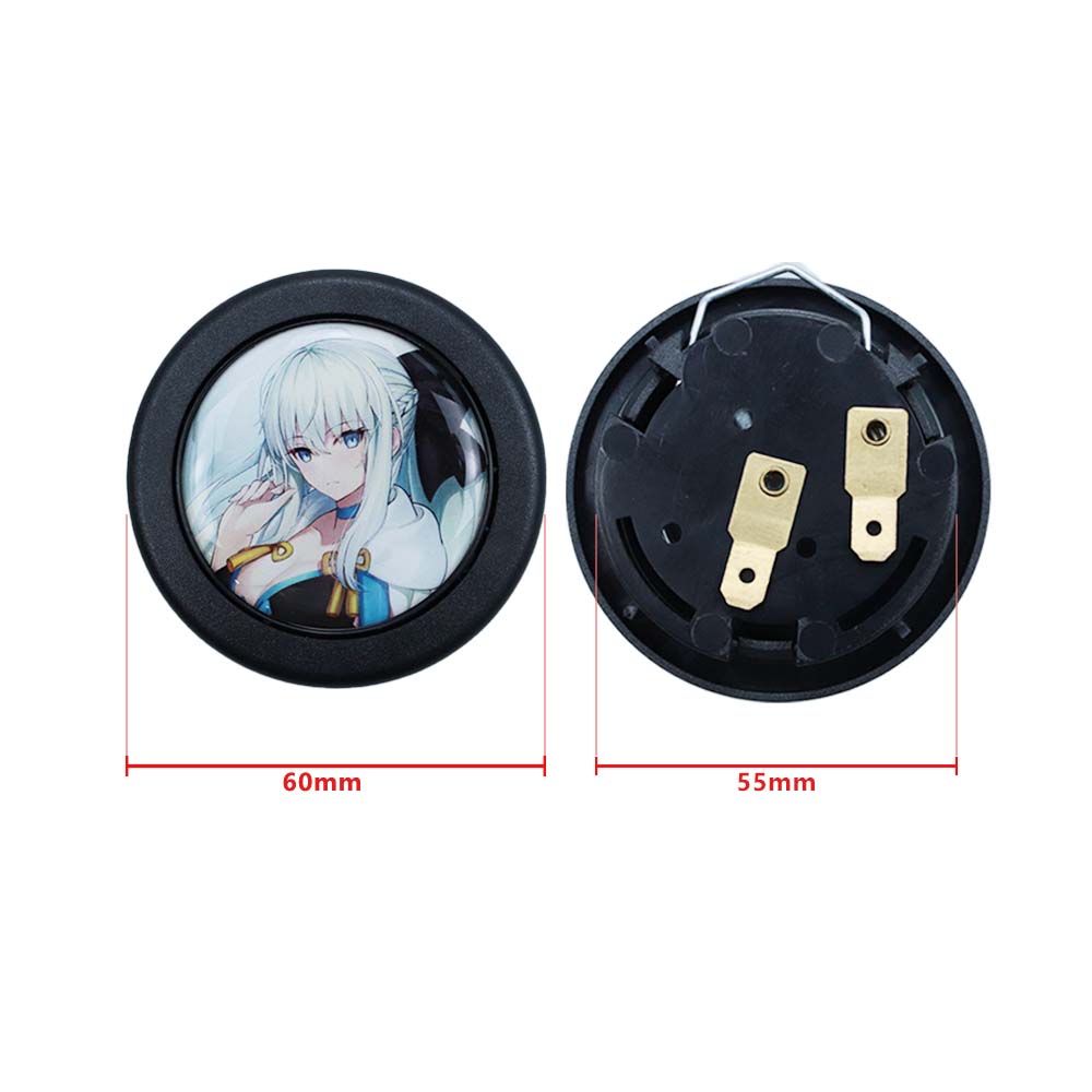 Brand New Universal Anime Hentai Car Horn Button Black Steering Wheel Center Cap