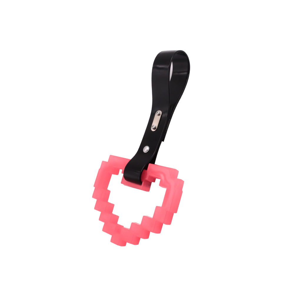 Brand New Minecraft Heart Pink (Glows in the Dark) JDM TSURIKAWA Ring Subway Train Bus Black Handle Strap Charm Drift