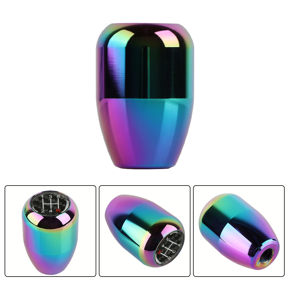 Brand New JDM 5 Speed Universal Real Carbon Fiber Sticker Aluminum Manual Gear Stick Neo Chrome Shift Knob Shifter M8 M10 M12