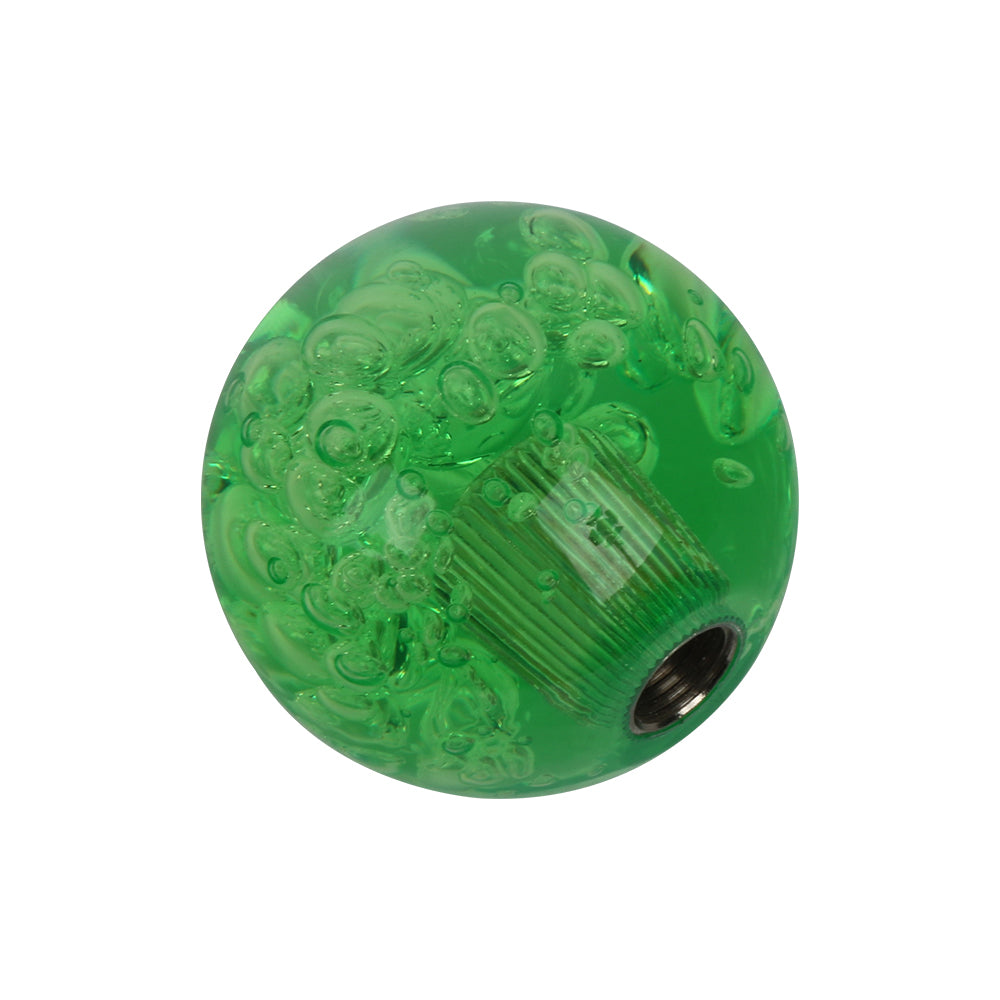 BRAND NEW UNIVERSAL V2 CRYSTAL BUBBLE GREEN ROUND BALL SHIFT KNOB MANUAL CAR RACING GEAR UNIVERSAL