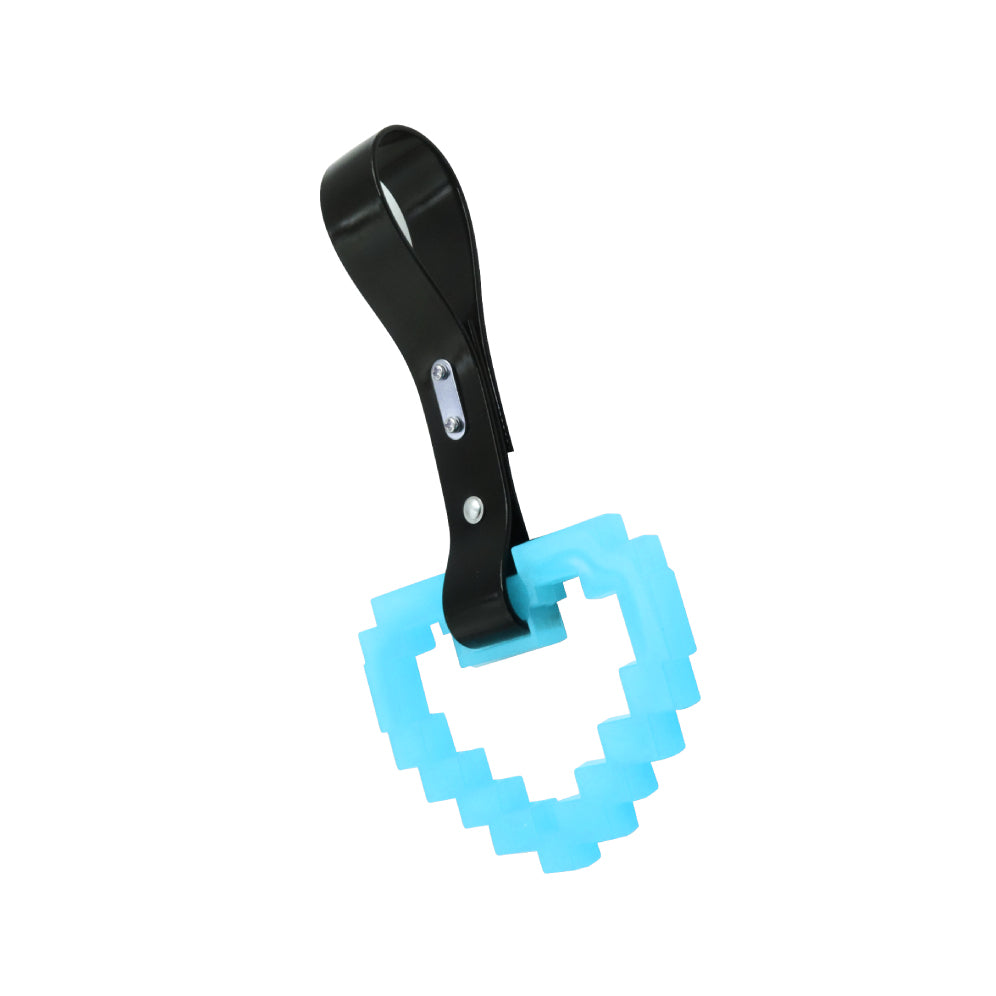 Brand New Minecraft Heart Teal (Glows in the Dark) JDM TSURIKAWA Ring Subway Train Bus Black Handle Strap Charm Drift