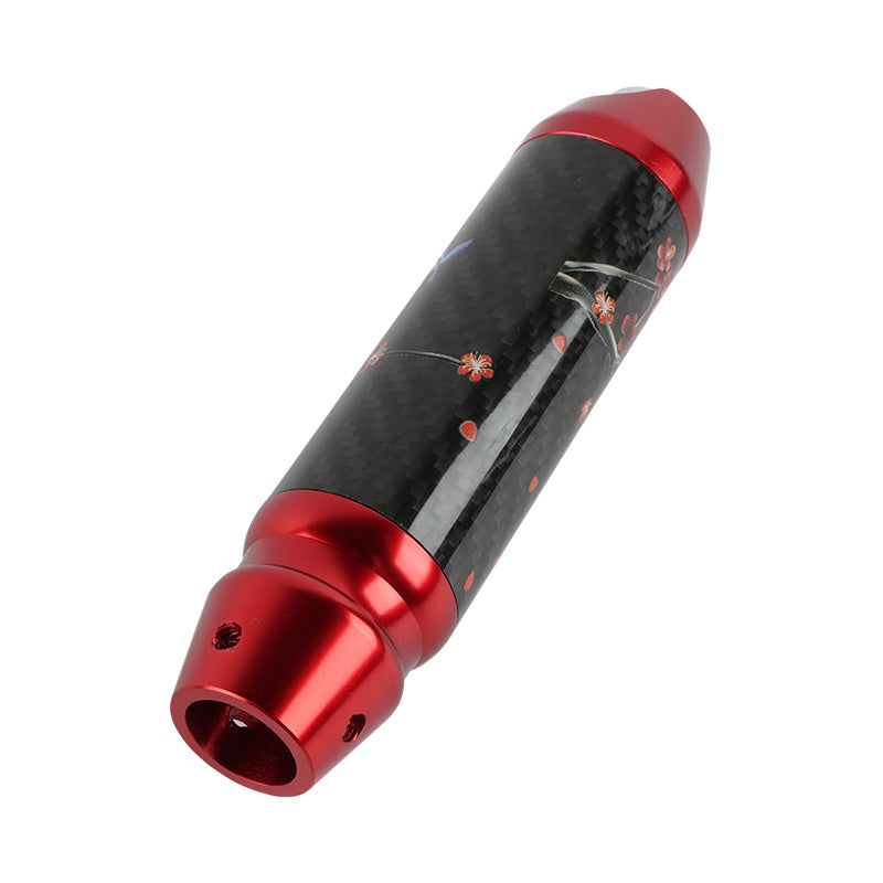 Brand New Sakura Flower Universal Real Carbon Fiber Red Aluminum Automatic Transmission Racing Gear Shift Knob