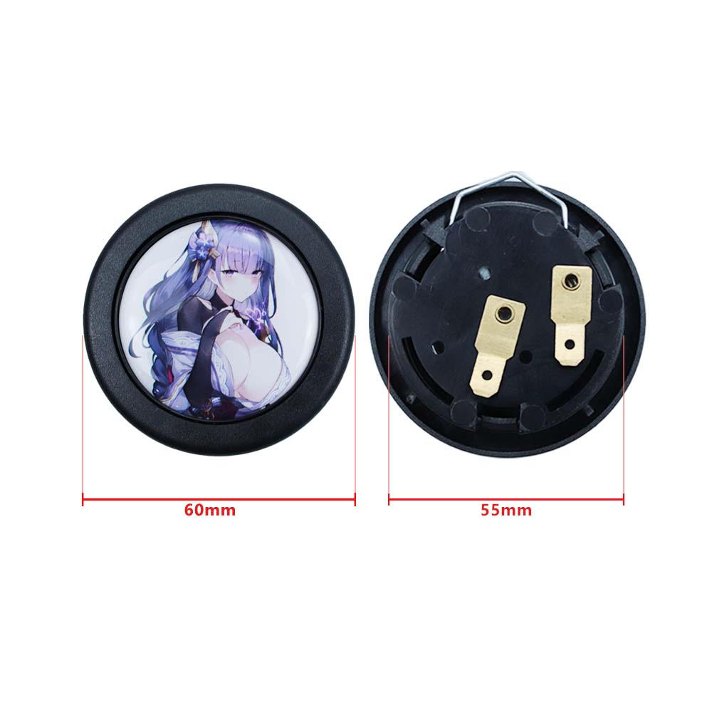 Brand New Universal Anime Hentai Car Horn Button Black Steering Wheel Center Cap