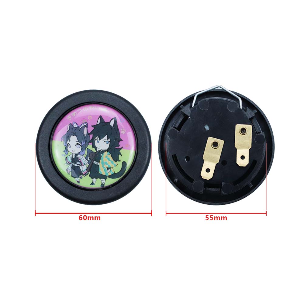 Brand New Universal Anime Hentai Car Horn Button Black Steering Wheel Center Cap